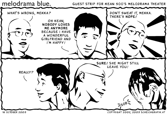 Melodrama blue (guest strip for Kean Soo). Melodrama blue (guest strip for Kean Soo).